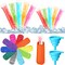 400 Piece Ice Mold Bags with Zip Seal Disposable Yogurt Tubes 2 Sizes with 2 Funnels 10 Reusable Ice Pop Sleeves for DIY Healthy Snacks, Juice, Yogurt Sticks, Fruit Smoothies